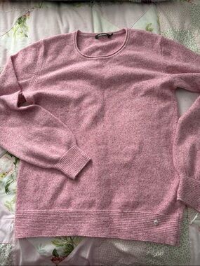 Sigrid Olsen Pink Heathered Crewneck Sweater